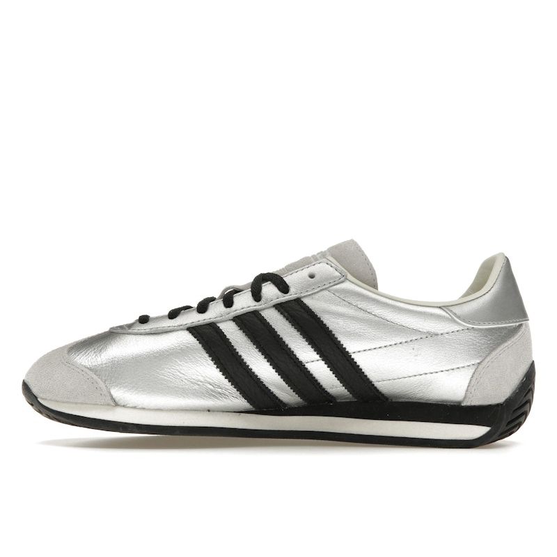 Adidas Country OG серебристо-металлические черные женские кроссовки Off-White Core-Black JH6337