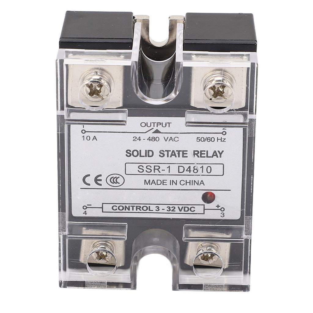 10A Solid State Relay DC Control AC SSR Semiconductor Relay Module 24‑480VAC Load Voltage