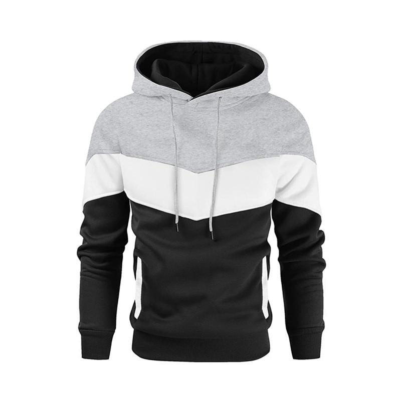 Мужская простая повседневная толстовка со вставками