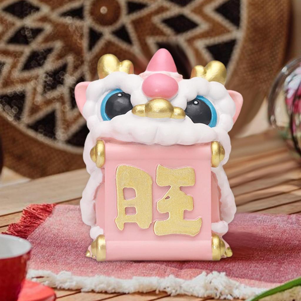 New Year Decoration 2025 Desktop Sculpture Chinese Style Gift Figurine Wake Lion Ornament for Housewarming Office Living Room
