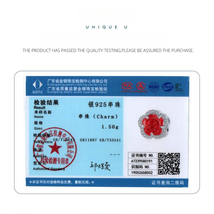 Uv Color-Changing Rose Flower Diy Beads, Elegant And Advanced S925 Silver Beads Loose Beads