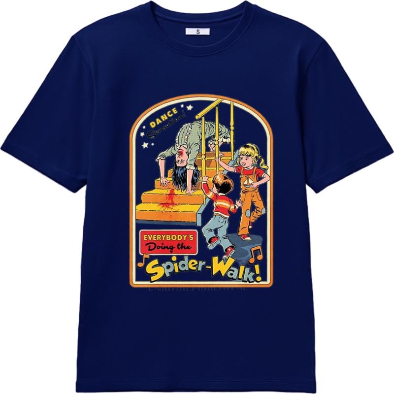 Graphic summer Unisex tshirt Spider Walk Dance Party Scene Short Sleeve Long sleeve O Neck tees men cotton tshirt fashion tops