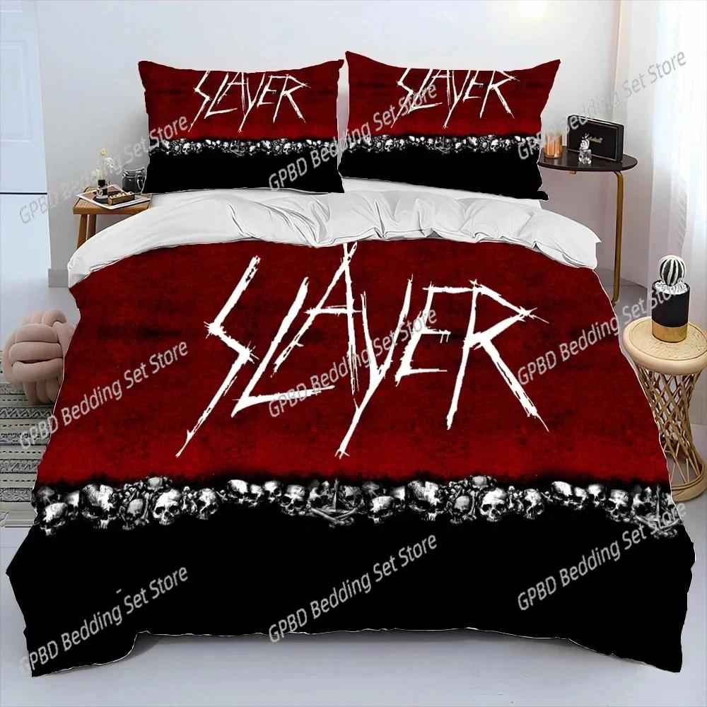 Одеяло 3D-печать Slayer Музыкальная группа Хэви-метал Комплект постельного белья Спальня Мягкий Современный S Удобное Стеганое одеяло