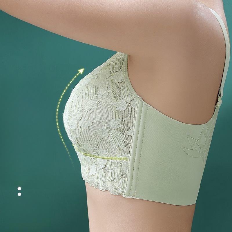 Тонкий дышащий бюстгальтер для женщин больших размеров, собранный, без косточек, с регулируемыми бретелями, с двойной поддержкой груди, пуш-ап