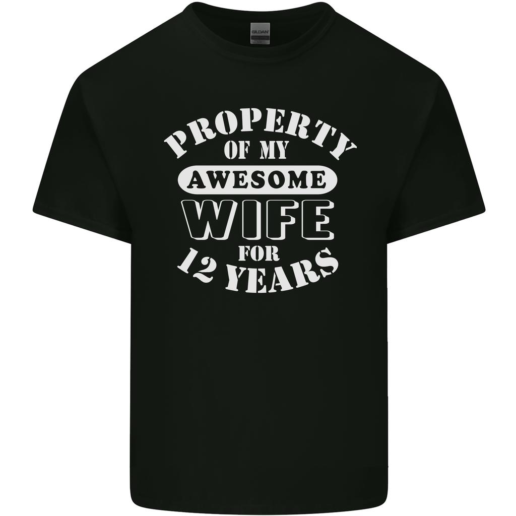 12 Year Wedding Anniversary 12th Funny Wife Unisexs Light Cotton TShirt
