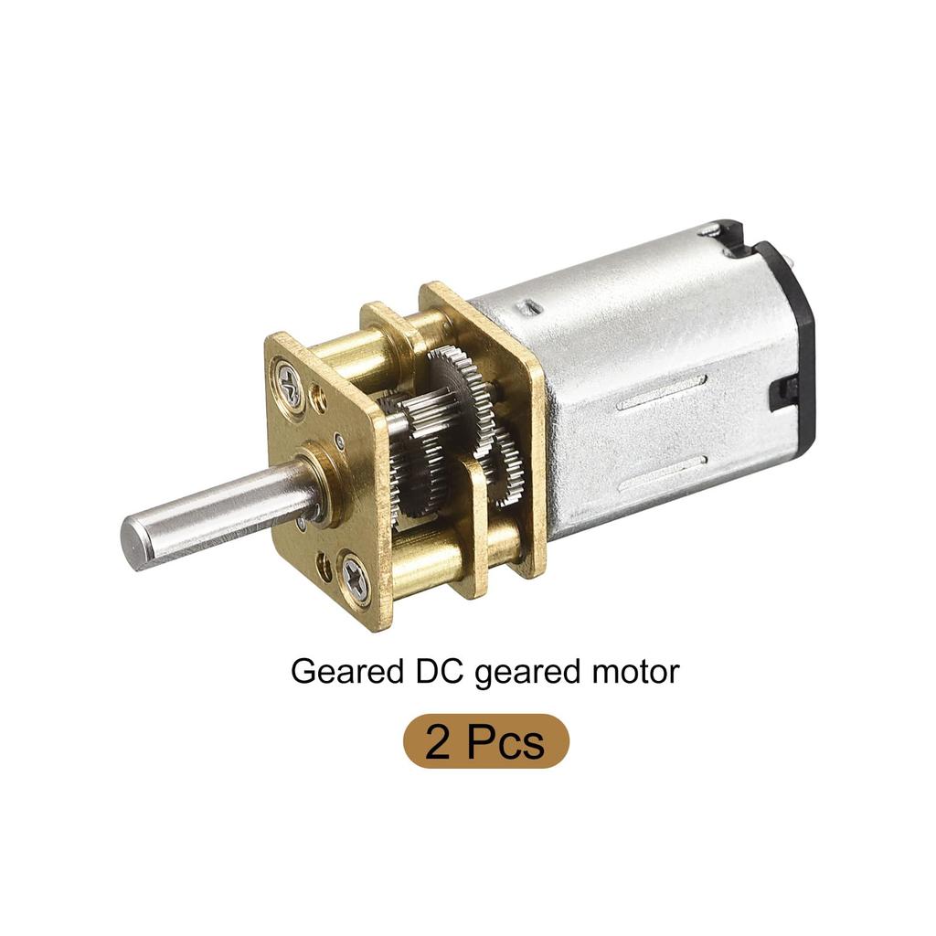 Rebower Micro Reduction Gear Motor with Full Metal Gearbox, 60RPM DC 6V, 2 Pieces for DIY RC Aircraft and Model Cars