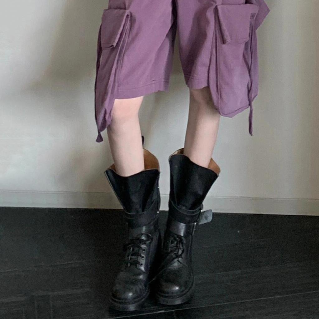 Версия из коровьей кожи~ Пустошь, красивые локомотивные женские ботинки из натуральной кожи, с широким голенищем, ботинки Мартин, женские зимние ботинки на толстом каблуке, средней высоты, ботинки рыцаря