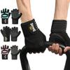 Men Women Ventilated Gym Workout Gloves with Wrist Wrap Support Full Palm Protection for Weightlifting Training Fitness Pull Ups