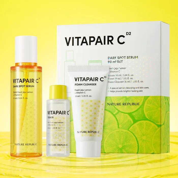 Сыворотка VitaPair C от пятен 90 мл Большой размер Специальный набор Сыворотка 90 мл + Тонер 30 мл + Пенка для умывания 30 мл
