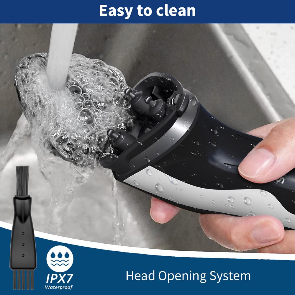 Электробритва SweetLF для мужчин, портативная беспроводная электробритва с 3 головками, для влажного и сухого бритья