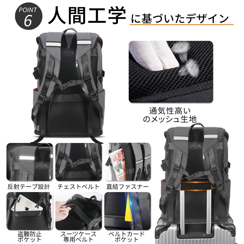 AISFA Square 30L Fits Business with USB Charging Perfect for Outdoor Emergency and Storage Men's Backpack, Waterproof, 15.6-inch PCs, Laptops, Port,