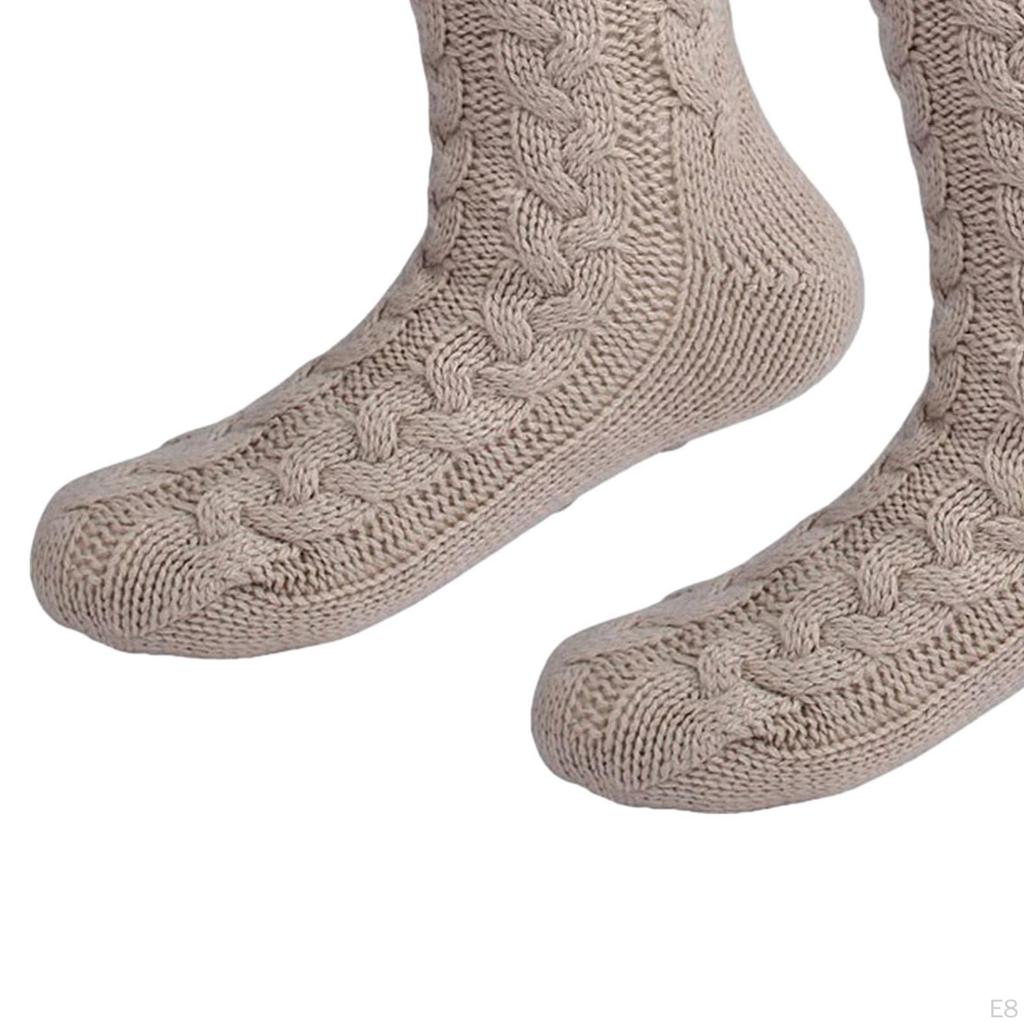 Зимние домашние нескользящие термоноски, напольные толстые бархатные повседневные тапочки, плюшевые гетры