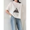 Shop   Women Color Block AsymmeTrical CuT ShorT Sleeve T shirT whiTe 21ds Wsh   