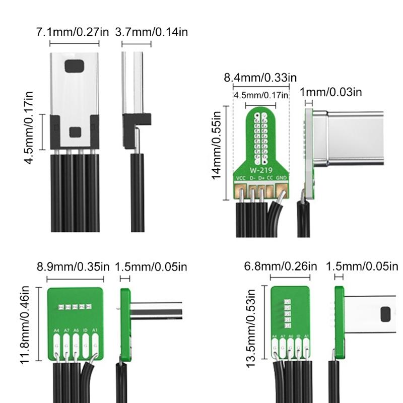 Угловой кабель Type C влево к USB для автомобильных видеорегистраторов, камер. Прочный силиконовый кабель-переходник Type C на USB.