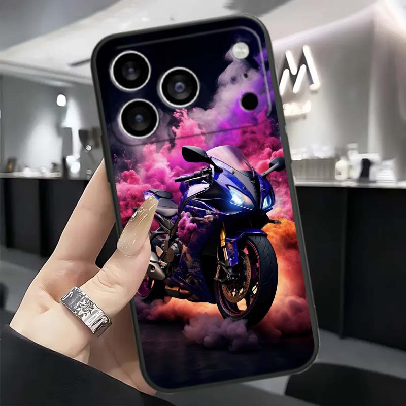Модель Райдер Крутой Чехол Для Телефона Для Apple iPhone 17 16 16E 15 14 13 12 11 Pro Max Plus Черный Мягкий Силикон