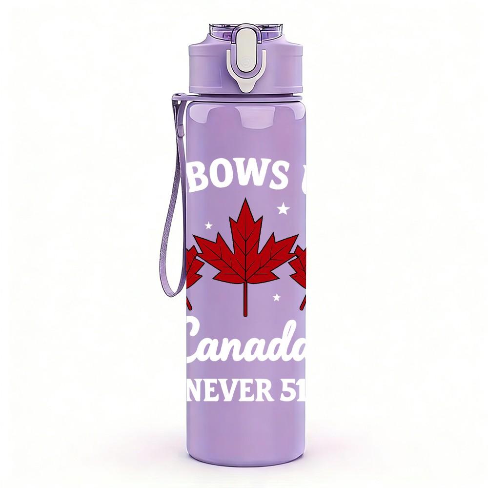 1PC Red Maple Leaf Canada Art 750ml Color Plastic Sports Water Bottle Leakproof Flip Straw Lid Suitable for Sports Office Home Use