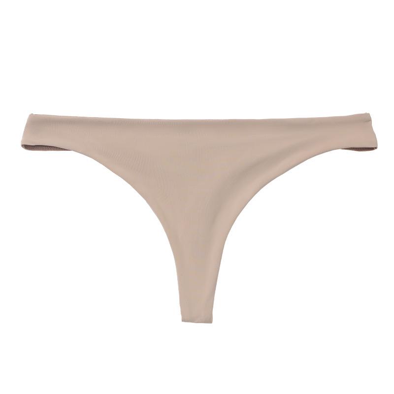 European-American Low Waist Cotton Seamless Nude Thong for Women