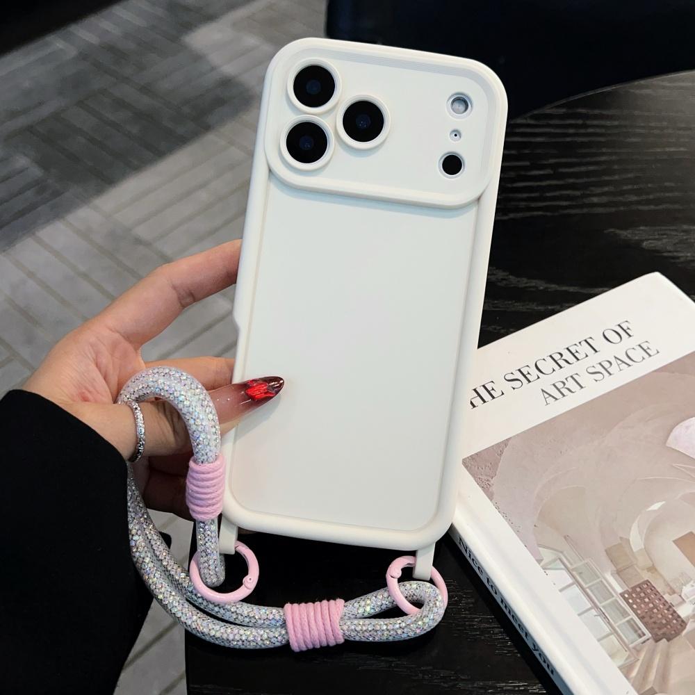 Ремешок-шнурок Мягкий силиконовый чехол для iPhone 17 Pro Max 16 15 14 13 12 11 XR XS X 7 8 Plus Защита камеры Ударопрочный чехол