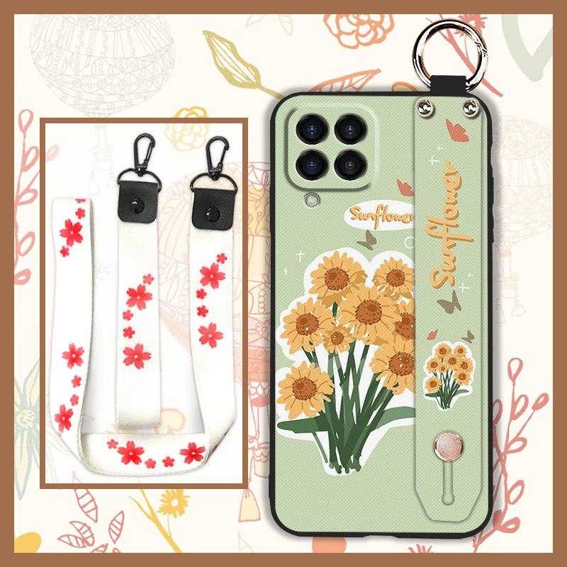 Kickstand Durable Phone Case For Samsung Galaxy M33 5G Global/SM-M336B/DS Anti-dust Oil Painting Flower Fashion Design