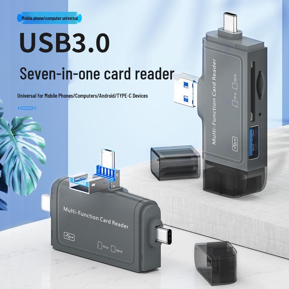 Многофункциональный OTG-кардридер 7-в-1 для USB, Type-C, Android и компьютеров