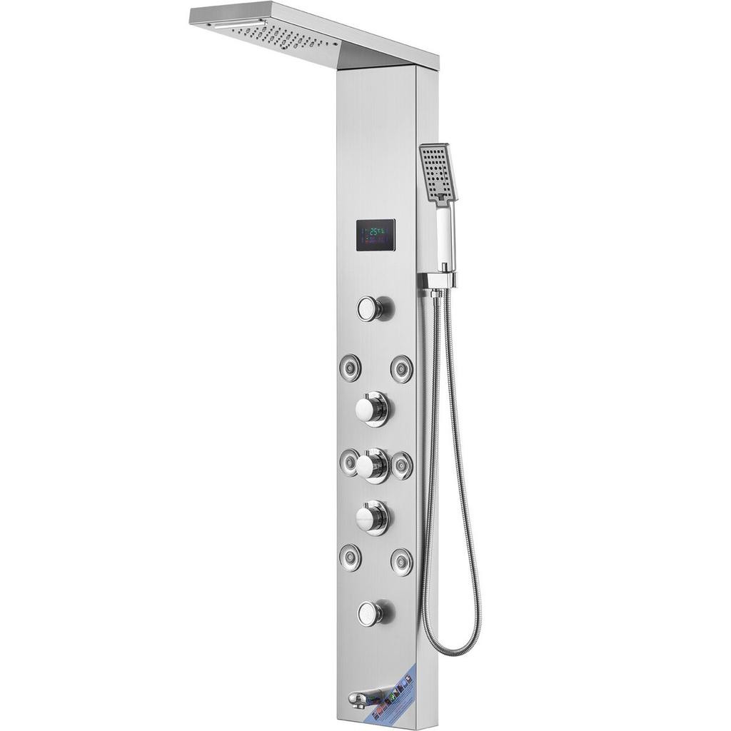 Shower Panel Tower System 6 Modes Hydroelectricity LED Stainless Steel