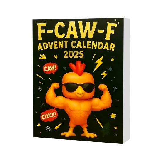 Рождественский адвент-календарь 2025 года с мини-куриными украшениями, коробка для отсчета 24 дней для семейного веселья и праздничной атмосферы