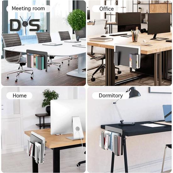 2 шт. Регулируемый органайзер для хранения ноутбука на боку стола, прочный несущий металлический держатель для ноутбука, зажимы без проколов