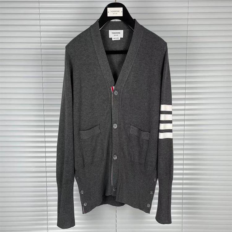 TB Унисекс Шерстяной Кардиган с Четырьмя Полосками - Повседневная Куртка Осень/Зима