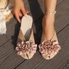Мода Новая Мода Цветочный Декор Шлепанцы Женские Летние Пляжные Нескользящие Платформенные Тапочки Женская Подошва Легкие Плоские Сандалии 36-43