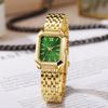 New Women's Vintage Fashion Trend Simple Luxury Leisure Square Dial Steel Strap  Noble Wristwatch