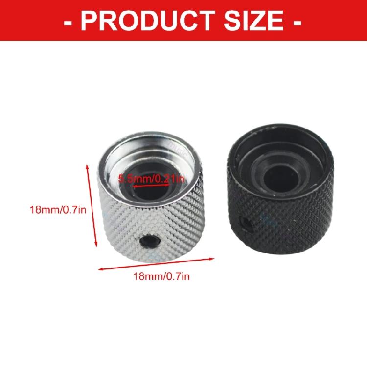 2 шт. Металлические ручки громкости и тембра для гитары, сменные ручки потенциометра, купольные ручки для электрогитары и бас-гитары с отверстием