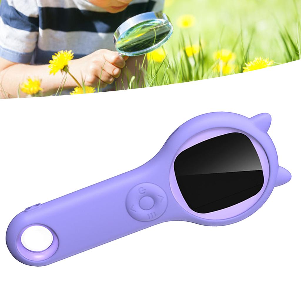 Студенческий ручной микроскоп с экраном 2 дюйма и увеличением 500x, портативный USB-микроскоп для научных игрушек, фиолетовый