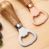 1PC Beer Bottle Opener Home Solid Wood Handle Rose Gold Creative Vertical