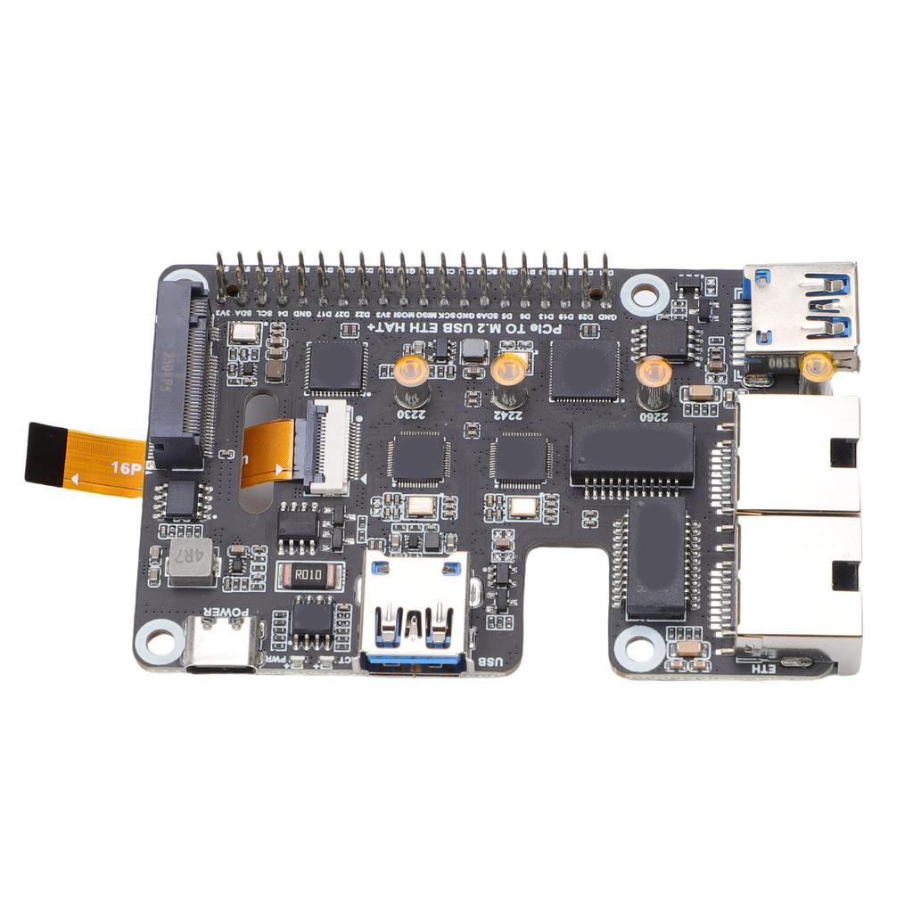 Адаптер PCIe на USB 3.2 Gen1 2.5G ETH M.2 NVMe Поддержка протокола NVMe M.2 SSD Расширяет 2 порта USB 3.2 Gen1 2 порта Ethernet