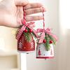Rustic Christmas Bell Ornaments with Artificial Pine And Red Berries Vintage Metal Jingle Bells Hanging Decoration for Tree Door Wall