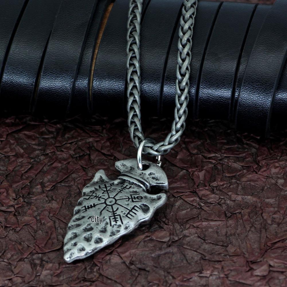European-American Hip Hop Vegvisir Viking Pendant Necklace