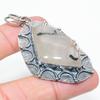 Natural Black Rutile Gemstone Handmade 925 Sterling Silver Pendant 2.44" F5E03