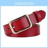 Twolayer Cowhide Womens Casual Belt With Square Buckle For Daily Fashion And Jeans