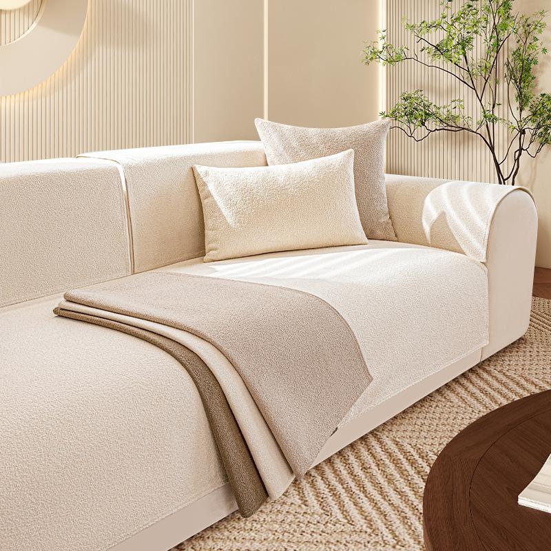 Solid Color Couch Protective Covers For Family Room Grippy Extra Dense Couch Protective Covers All-Season One Size Fits All Sofa Cushion Mat