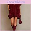 Streetwear A Line Dress With Zipper And Ruffle Sleeves For Casual Travel Or Party