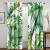 3D 2pcs Tropical Leaf Curtain Green And White Plant Palm Summer Hawaiian Watercolor Plant Banana Tree Natural Print Curtain Bedr