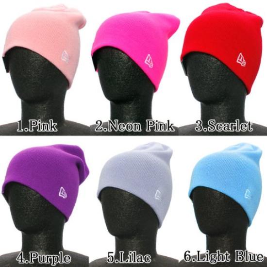 Длинная вязаная шапка New Era темно-алого цвета