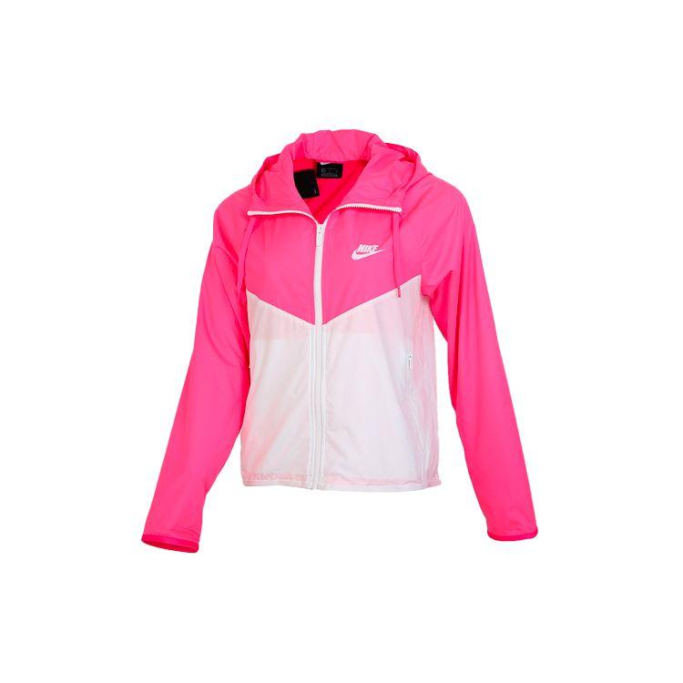 Nike Sport Color Block Zip Up Hooded Water Resistant Jacket American Vintage Sweatshirt Women Jacket White Pink BV3940-639