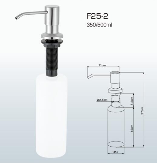 Stainless Steel Sink Hand Soap Dispenser 500ml PE Bottle Pump Foam Modern Design Custom Finish