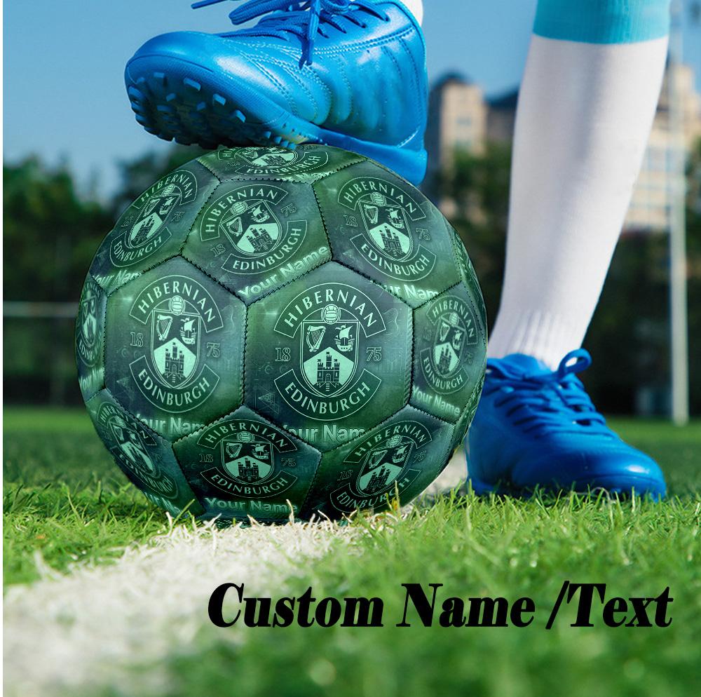 Size 5 Football Custom Name Text, Outdoor Training Soccer BallHibernian FC