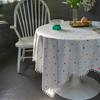 White Pompom Tablecloth Rectangle Boho Jacquard Dust-Proof Table Cover For Kitchen Dinning Living Room Tabletop Home Decorations
