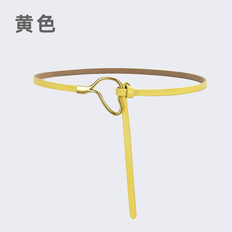 Женский кожаный ремень с узлом и украшением из классической рубашки, простой тонкий пояс из натуральной воловьей кожи, модный