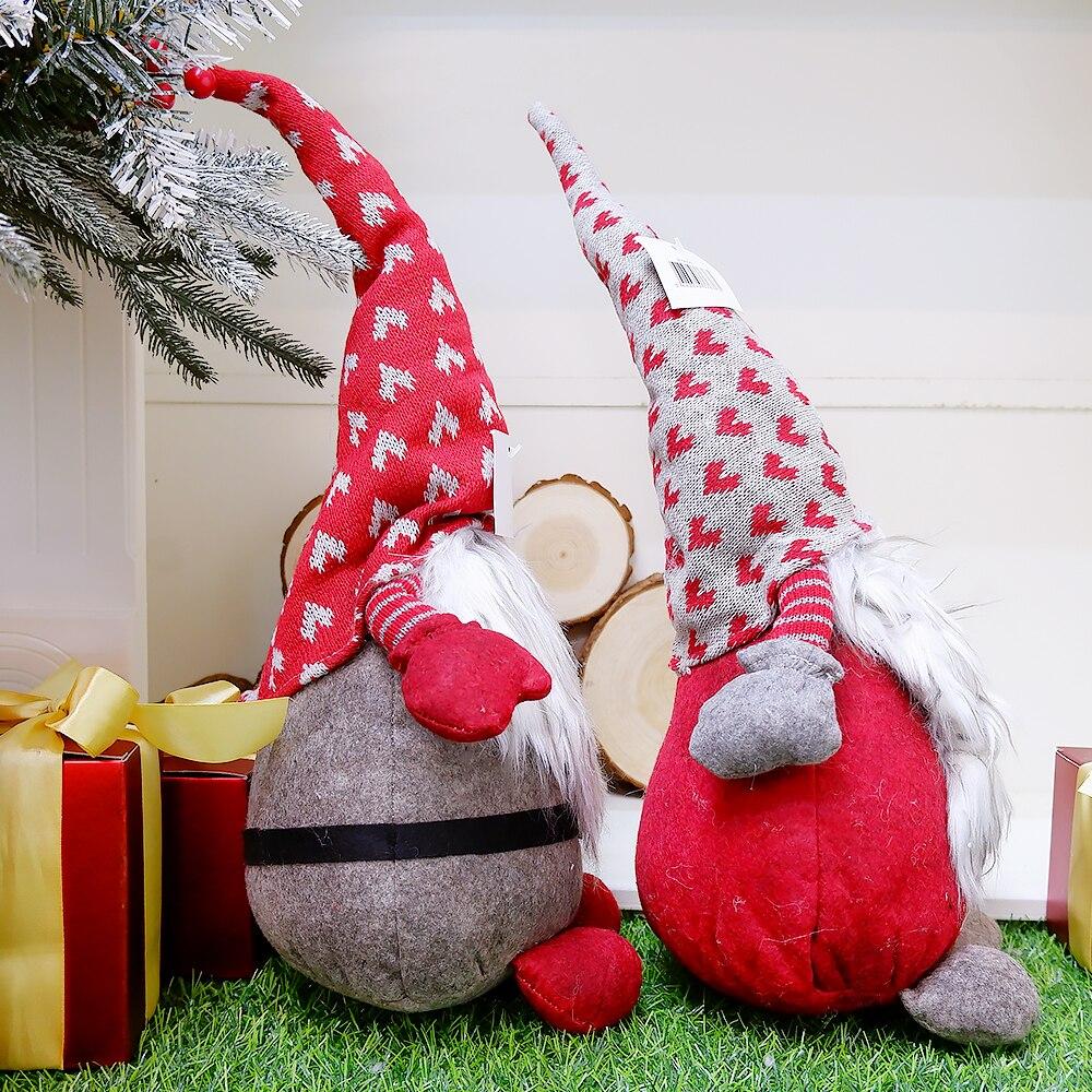 Санта-Снеговик Гном для дома, дома и улицы, украшение, плюшевые рождественские украшения, выдвижная стоячая игрушка, рождественские куклы