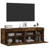 Vidaxl Ścienne Szafki Tv Z Led, 2 Szt., Przydymiony Dąb, 60X30X40 Cm