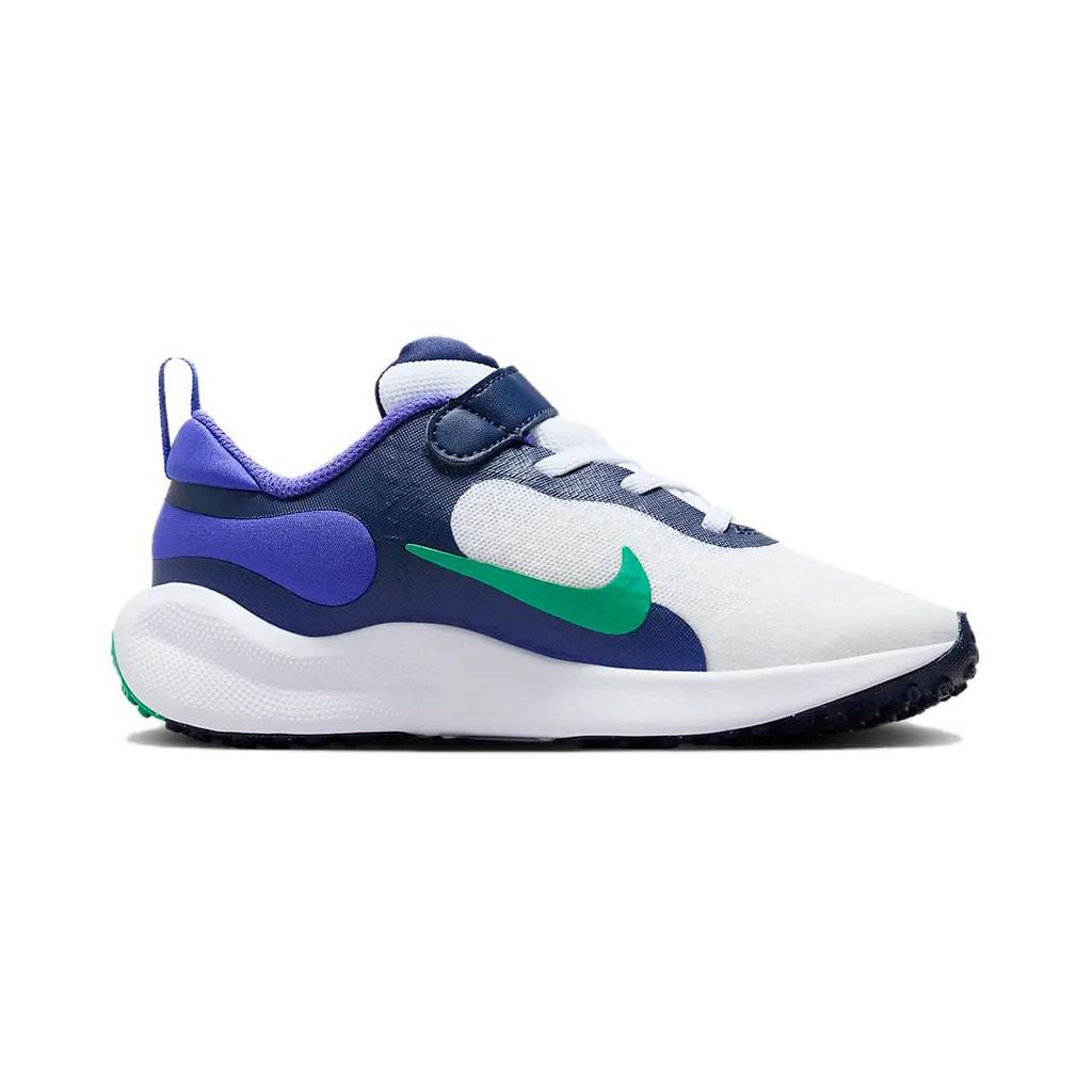 Nike Revolution 7 PS Midnight Navy Stadium Green Kids Sneakers White Persian-Violet FB7690-101